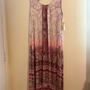 WORLD UNITY Sleeveless Paisley Maxi Dress - Pink, Cream, Rust